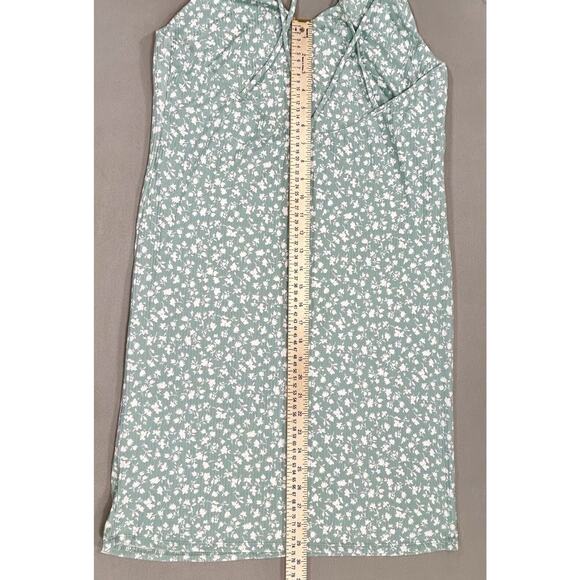 Active USA Dress Women's 2XL XXL Green Floral Knee Length Straps V-Neck Pullover - Picture 9 of 15